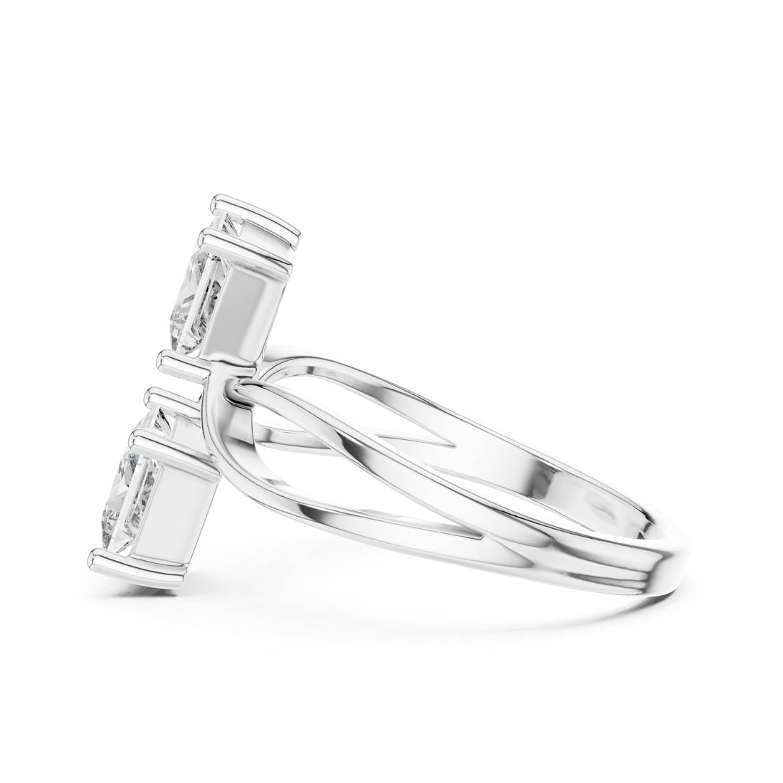 1.30 Ct. Princess Cut Diamond Bypass Ring (444) 12