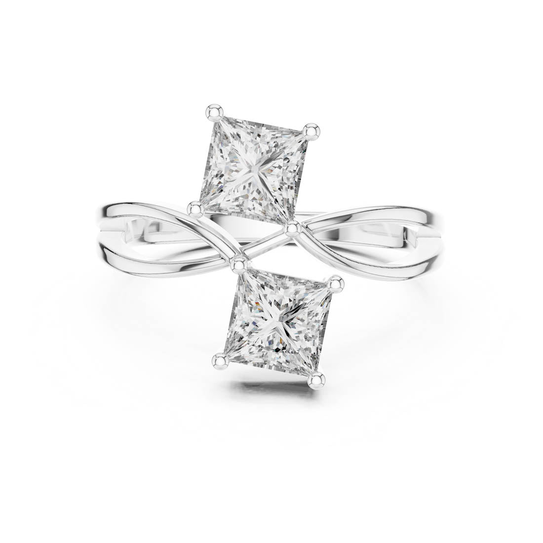 1.30 Ct. Princess Cut Diamond Bypass Ring (444) 7