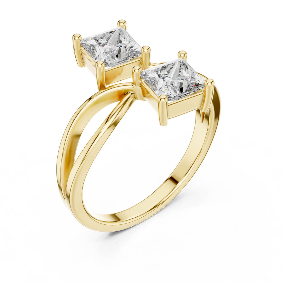 1.30 Ct. Princess Cut Diamond Bypass Ring (444)