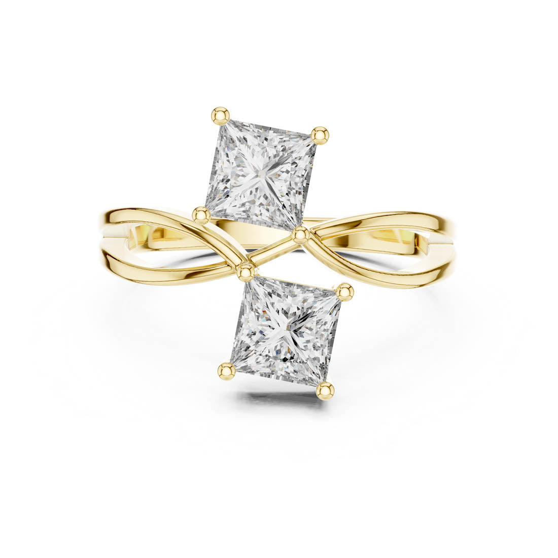 1.30 Ct. Princess Cut Diamond Bypass Ring (444)
