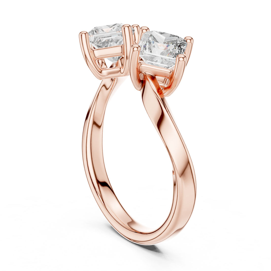 .90 Ct. Two-Stone Princess Cut Diamond Bypass Ring (463) 9
