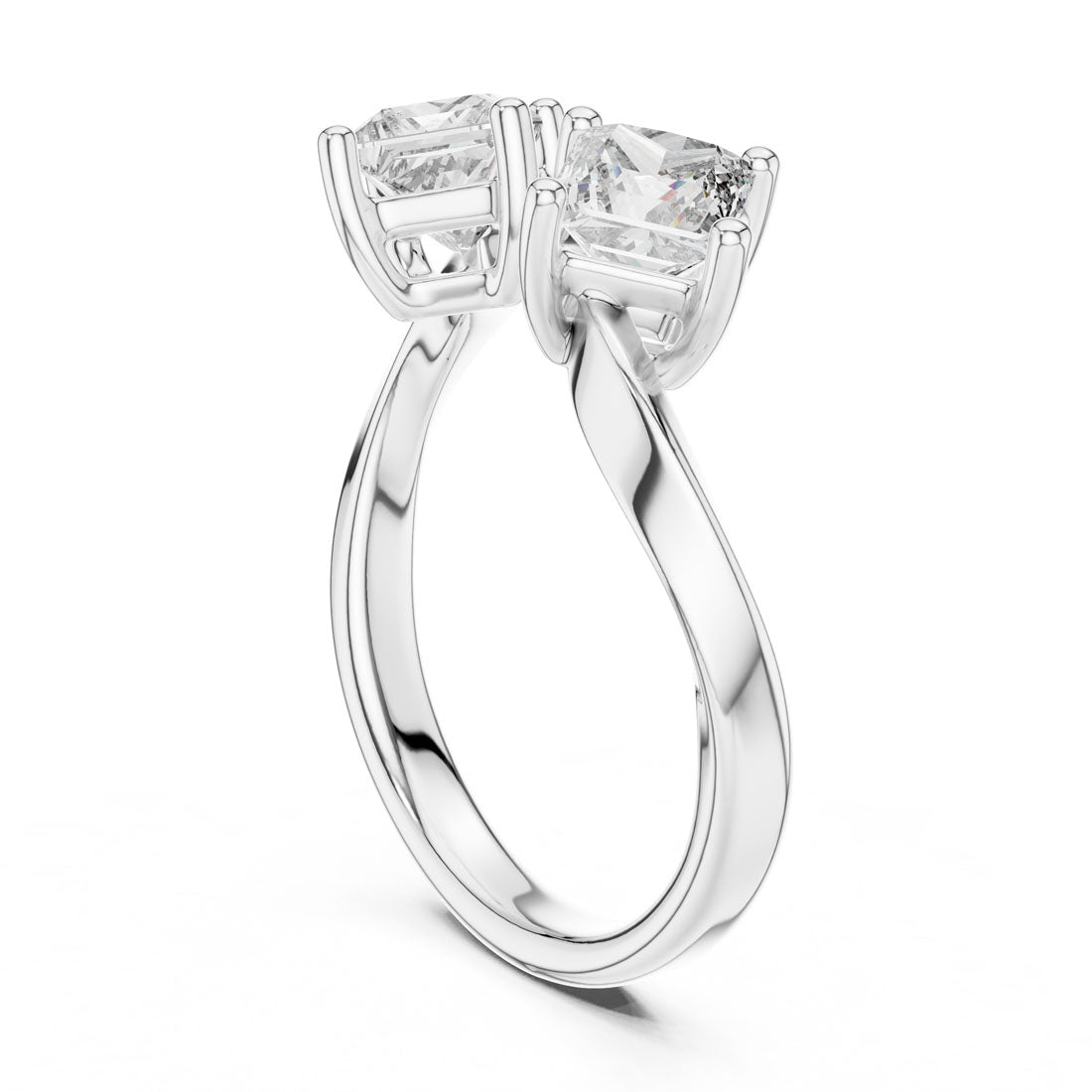 .90 Ct. Two-Stone Princess Cut Diamond Bypass Ring (463) 10