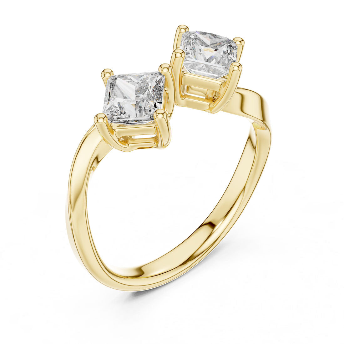 .90 Ct. Two-Stone Princess Cut Diamond Bypass Ring (463)
