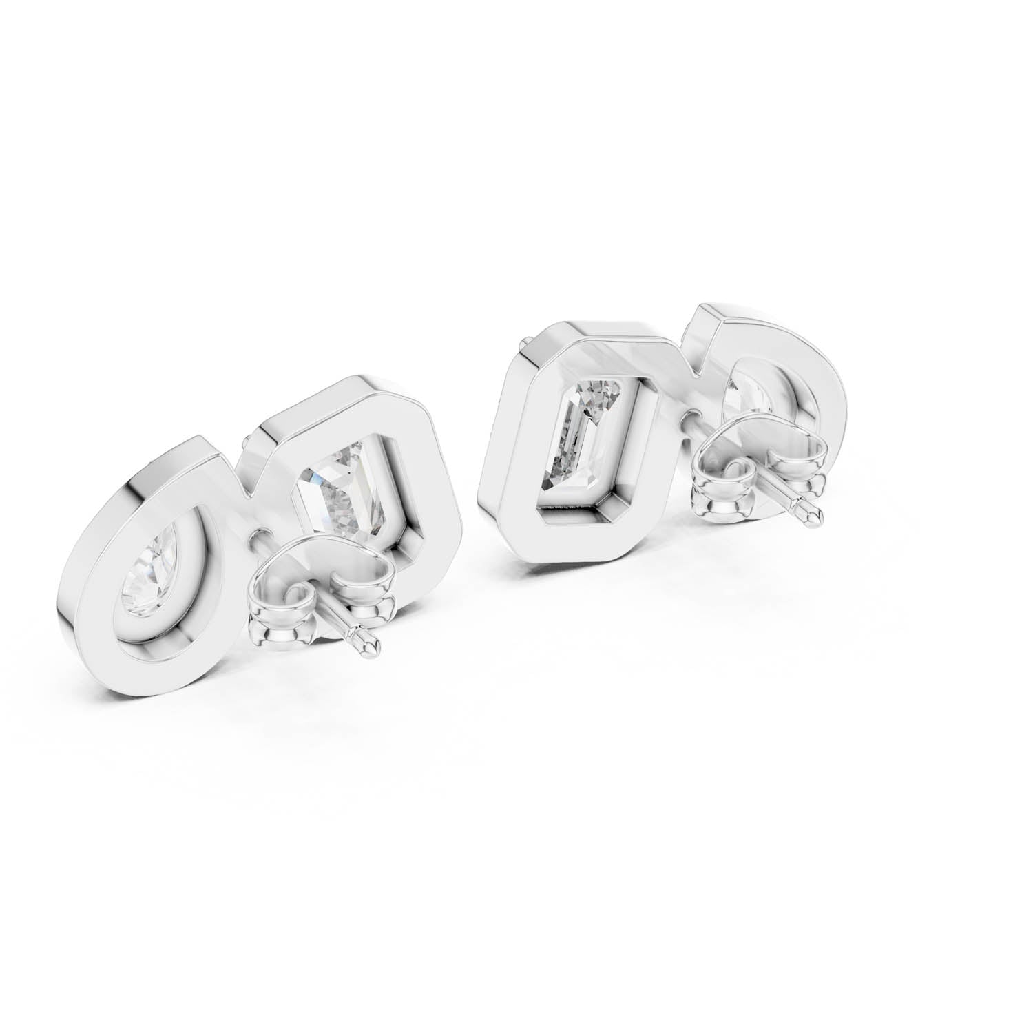3.91 Ct. Emerald and Pear Diamond Halo Earrings (484) 6