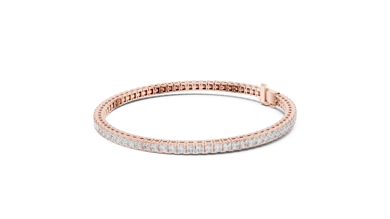 4.56 Ct. Princess Cut Diamond Tennis Bracelet (56-CAD) 8