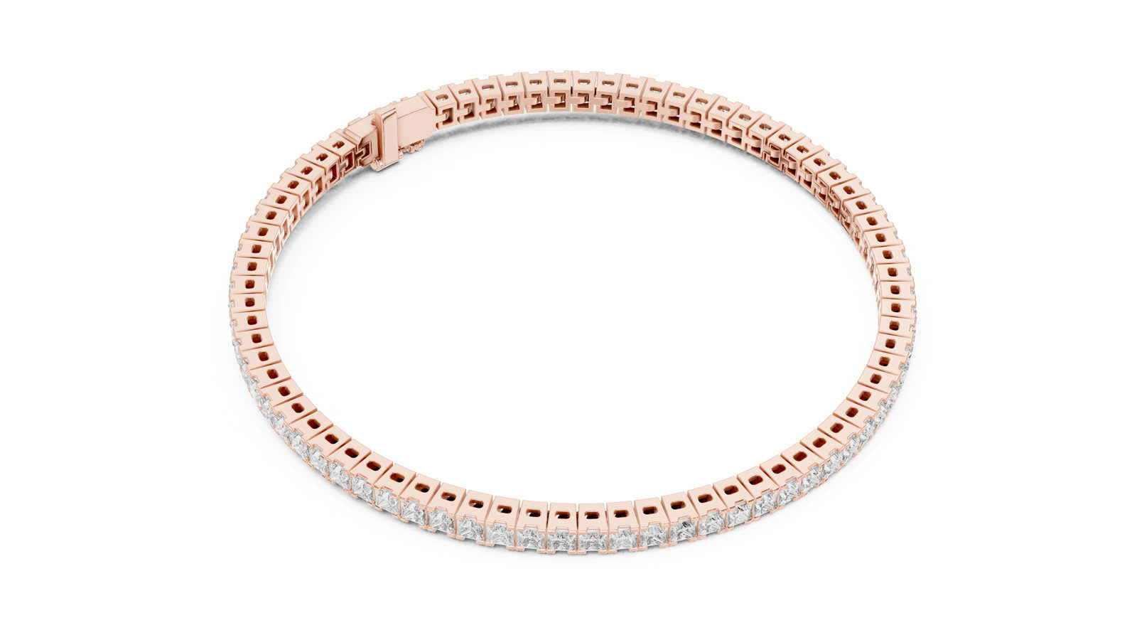 4.56 Ct. Princess Cut Diamond Tennis Bracelet (56-CAD) 9