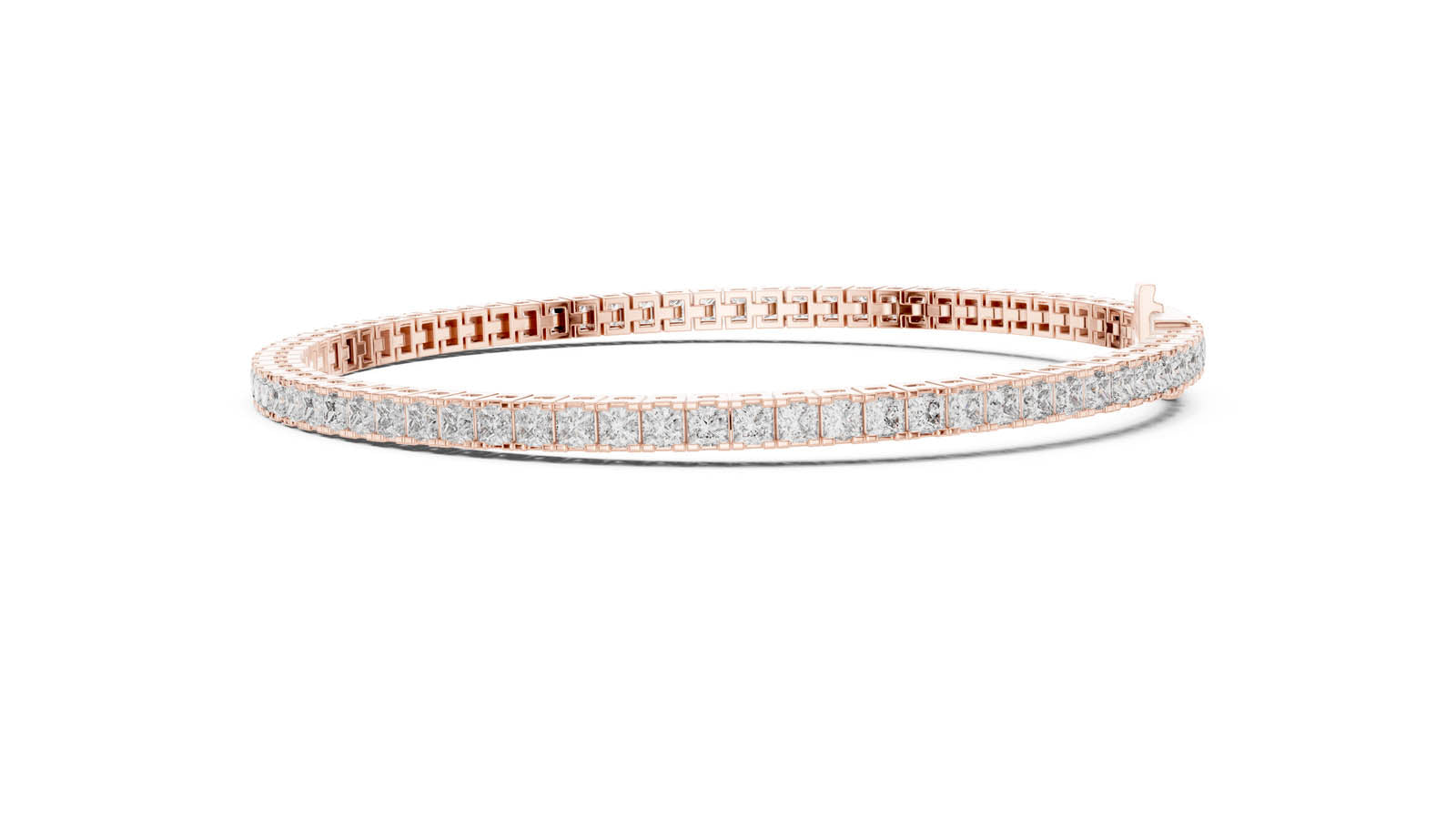 4.56 Ct. Princess Cut Diamond Tennis Bracelet (56-CAD) 10