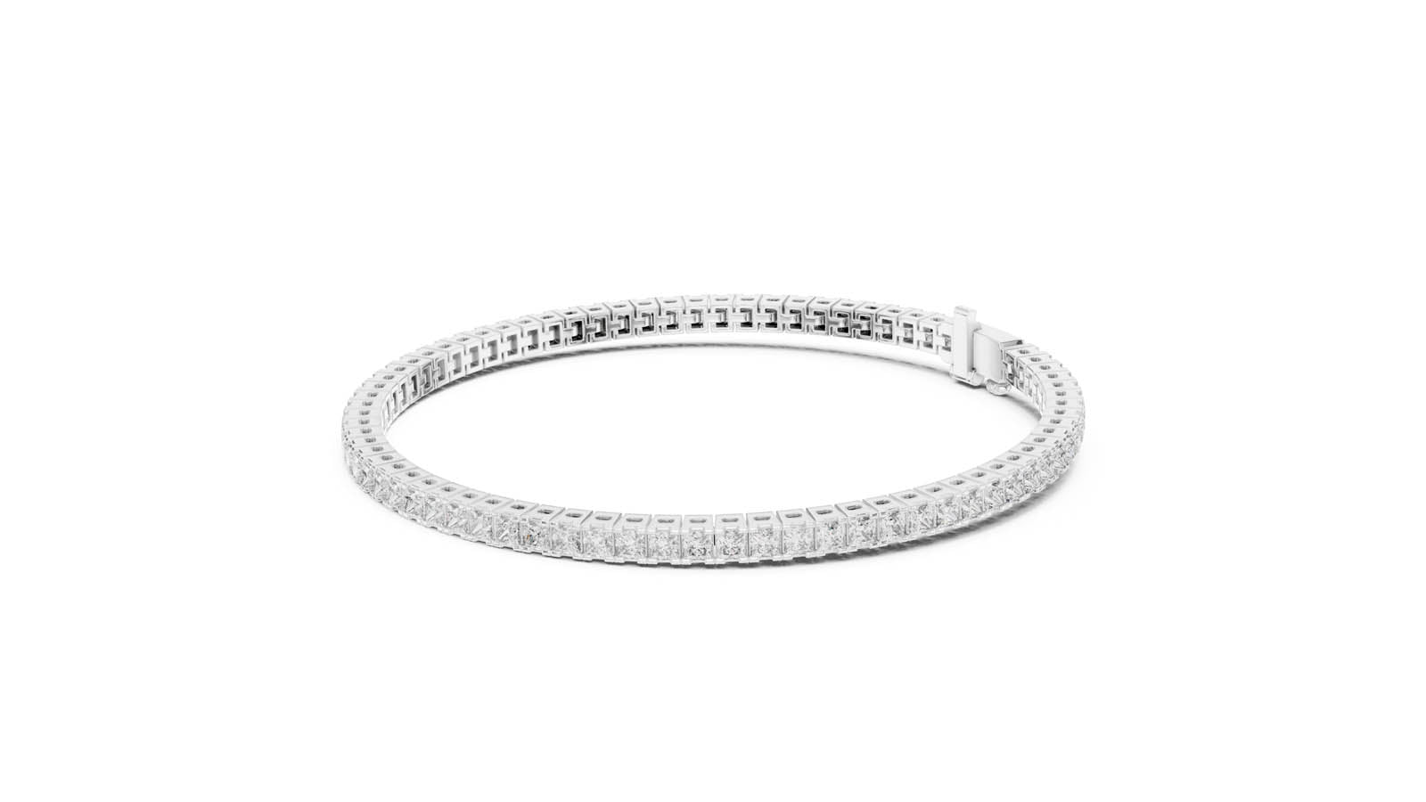 4.56 Ct. Princess Cut Diamond Tennis Bracelet (56-CAD) 4