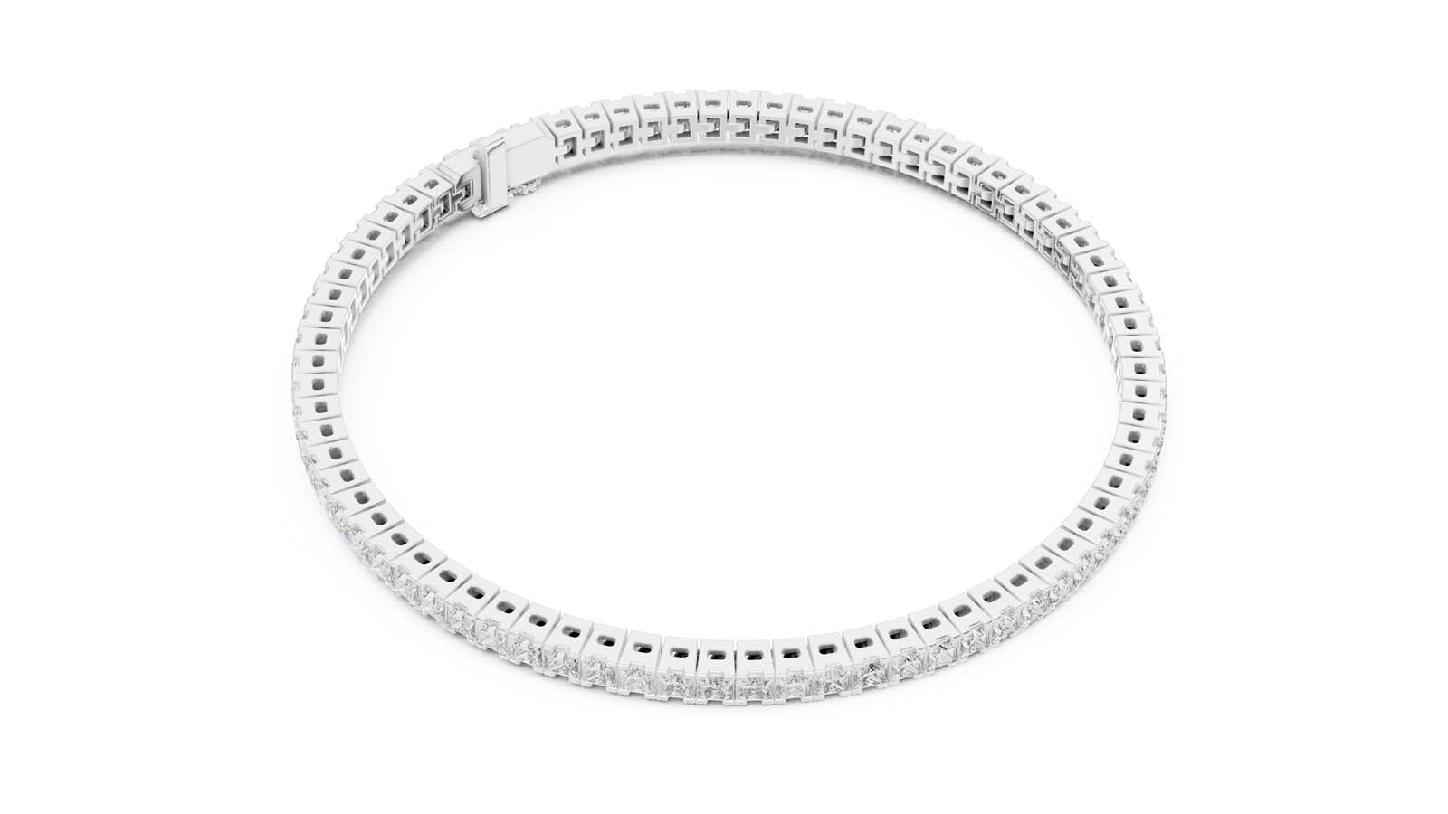 4.56 Ct. Princess Cut Diamond Tennis Bracelet (56-CAD)