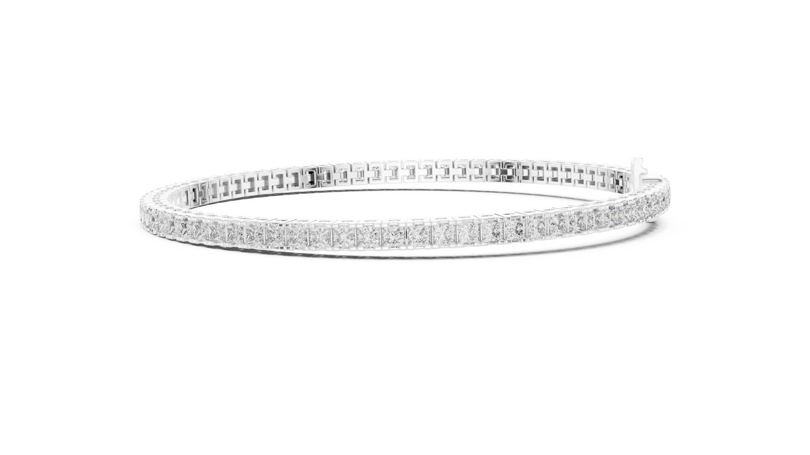 4.56 Ct. Princess Cut Diamond Tennis Bracelet (56-CAD) 12