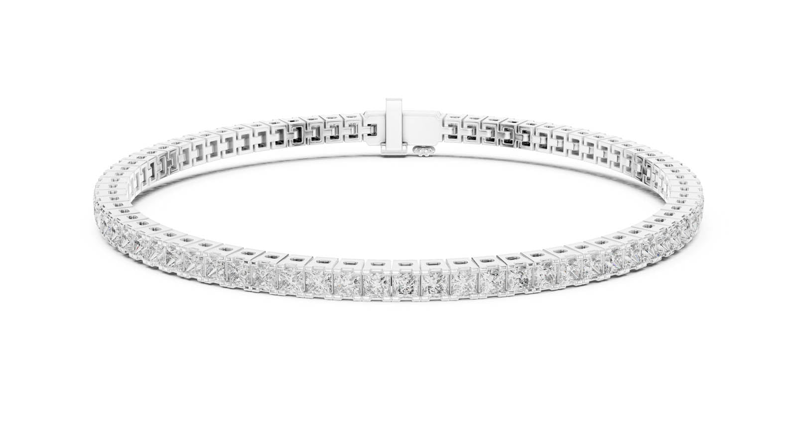 4.56 Ct. Princess Cut Diamond Tennis Bracelet (56-CAD) 3
