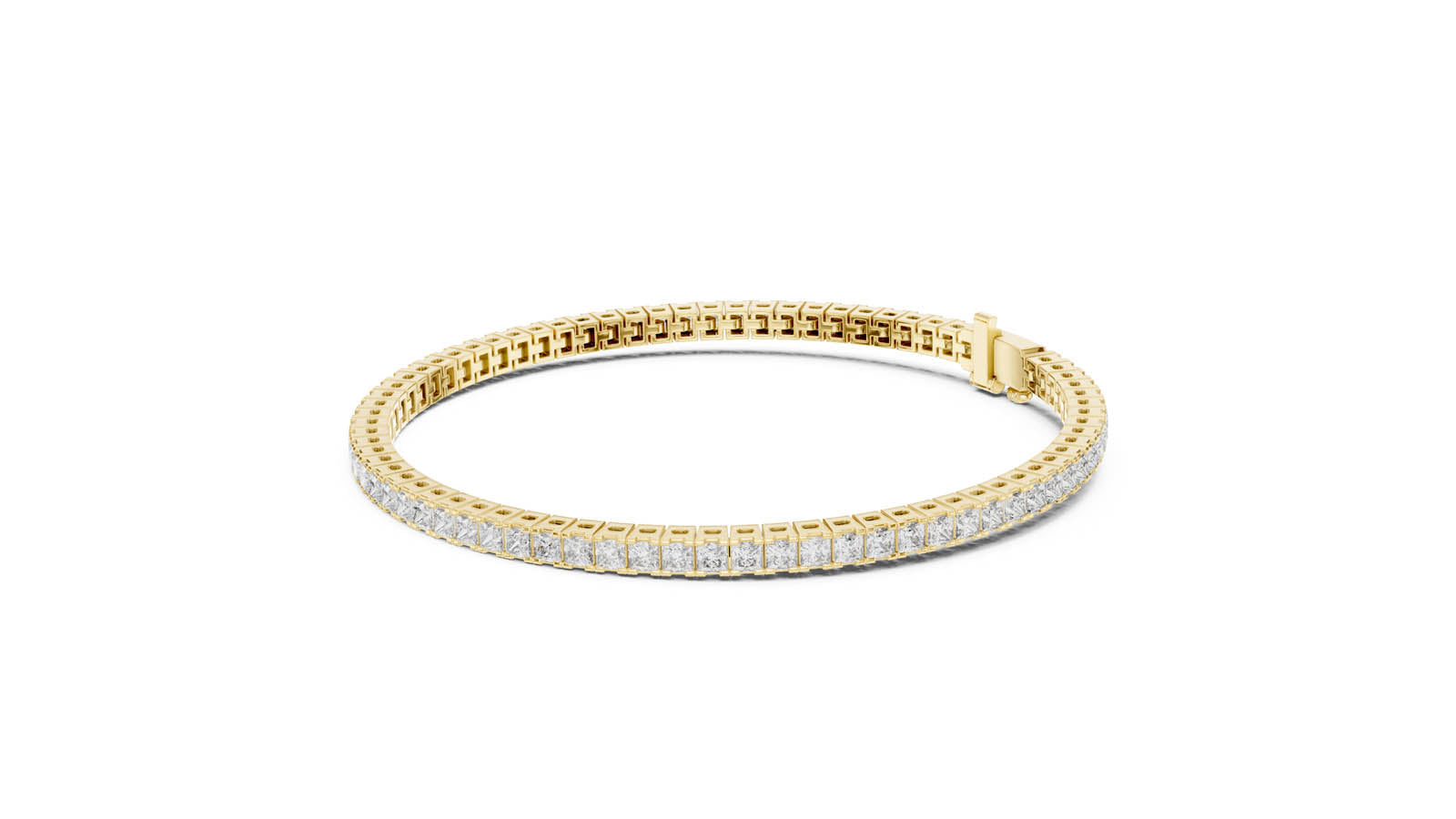4.56 Ct. Princess Cut Diamond Tennis Bracelet (56-CAD) 5