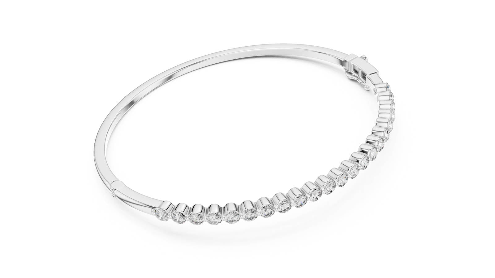 1.98 Ct. Round Diamond Half Tennis Bangle (64-CAD) 8