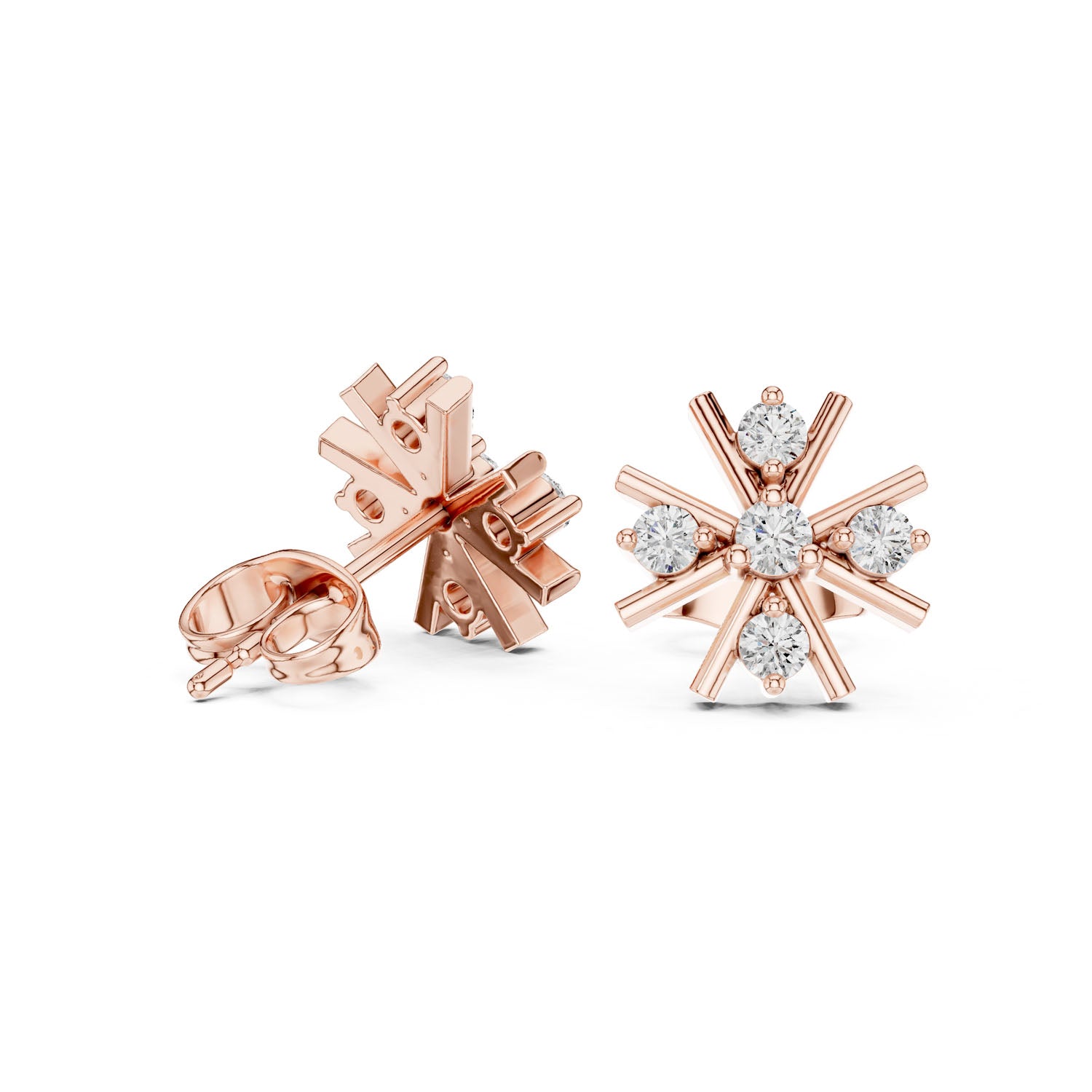 .32 Ct. Diamond Starburst Earrings (9#10002E) 9