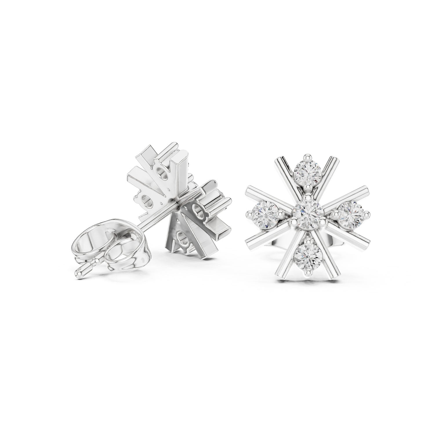 .32 Ct. Diamond Starburst Earrings (9#10002E)