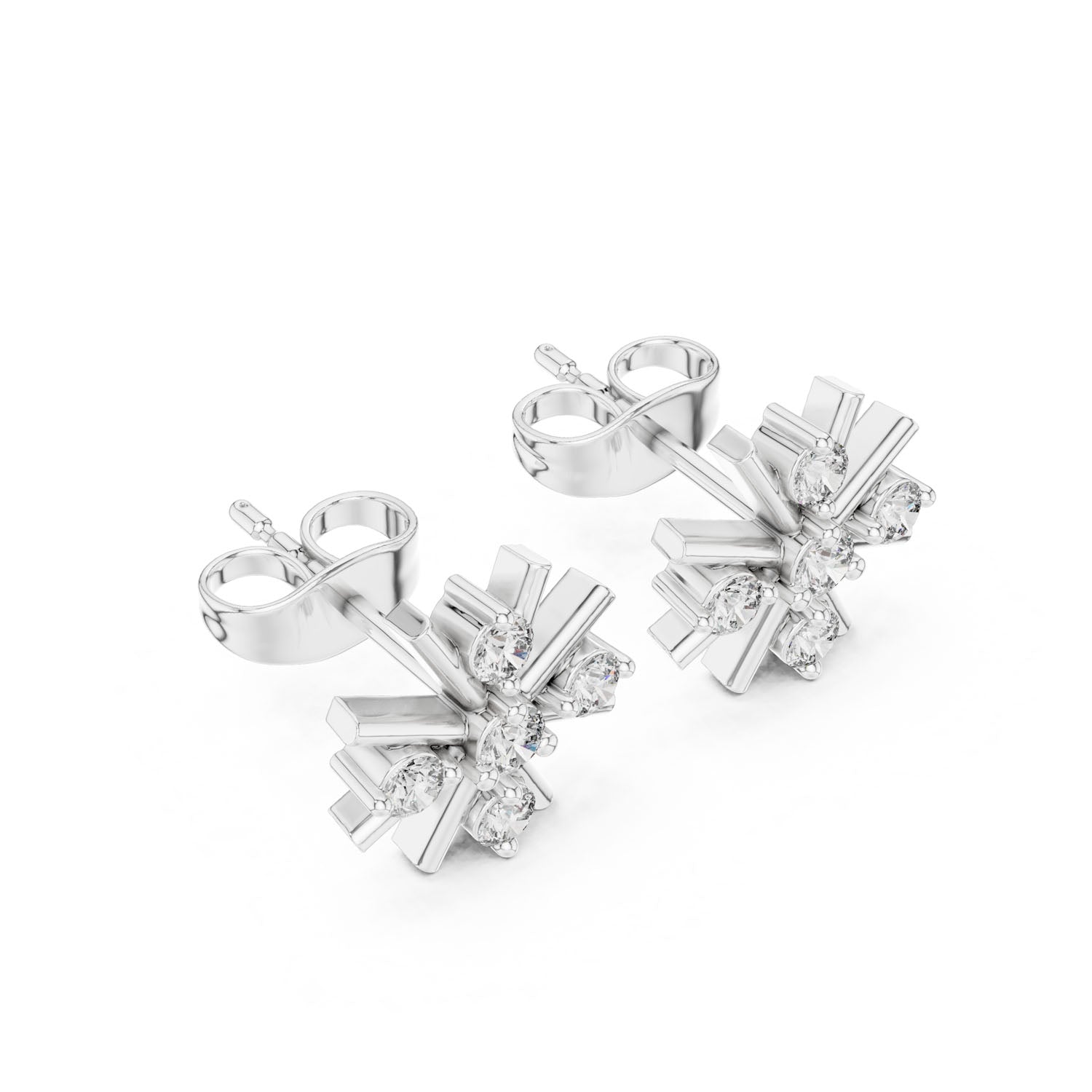 .32 Ct. Diamond Starburst Earrings (9#10002E) 6