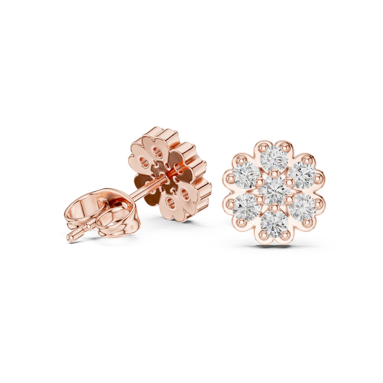 .50 Ct. Round Diamond Snowflake Cluster Earrings (9#10003E) 10