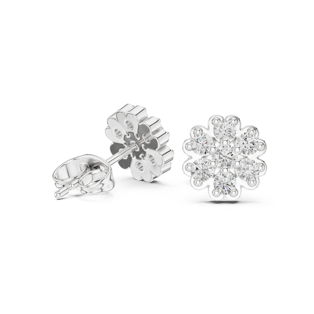 .50 Ct. Round Diamond Snowflake Cluster Earrings (9#10003E) 9