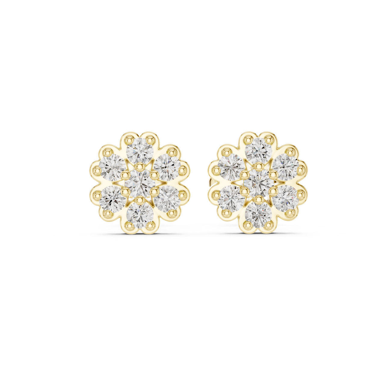 .50 Ct. Round Diamond Snowflake Cluster Earrings (9#10003E) 4