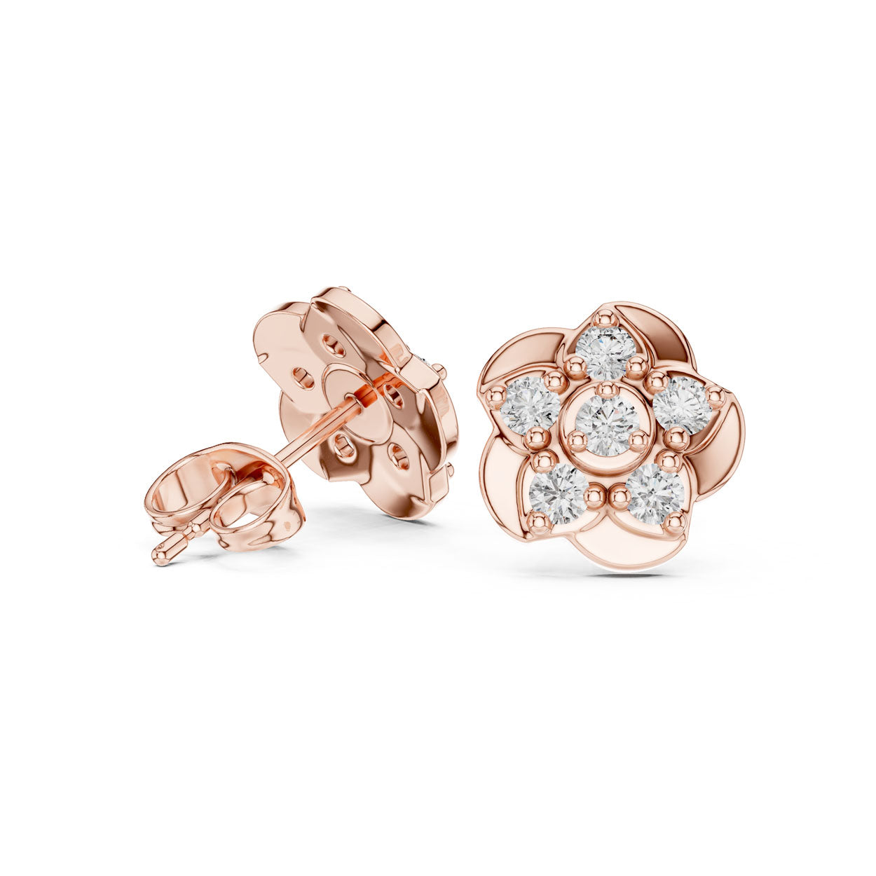 .55 Ct. Round Diamond Floral Cluster Earrings (9#10005E) 10
