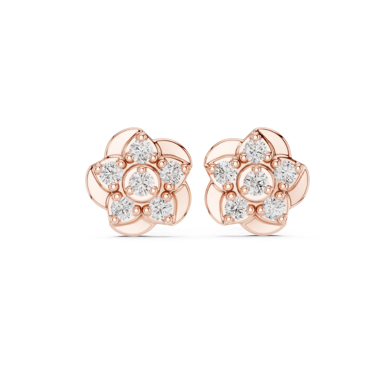 .55 Ct. Round Diamond Floral Cluster Earrings (9#10005E) 7