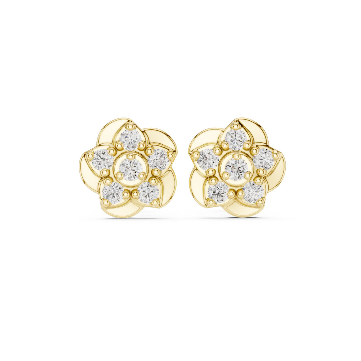 .55 Ct. Round Diamond Floral Cluster Earrings (9#10005E)