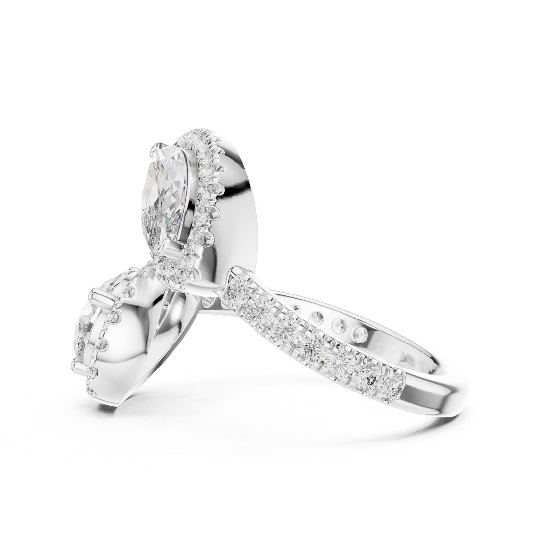 2.63 Ct. Toi et Moi Diamond Ring with Marquise and Pear Cut Diamonds (9#10007L_14) 11
