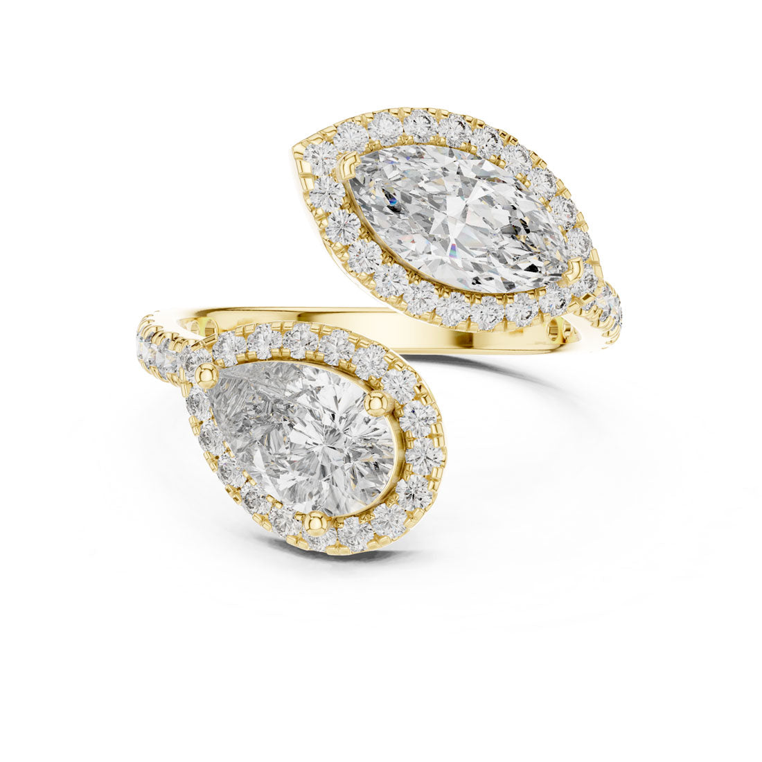 2.63 Ct. Toi et Moi Diamond Ring with Marquise and Pear Cut Diamonds (9#10007L_14) 5