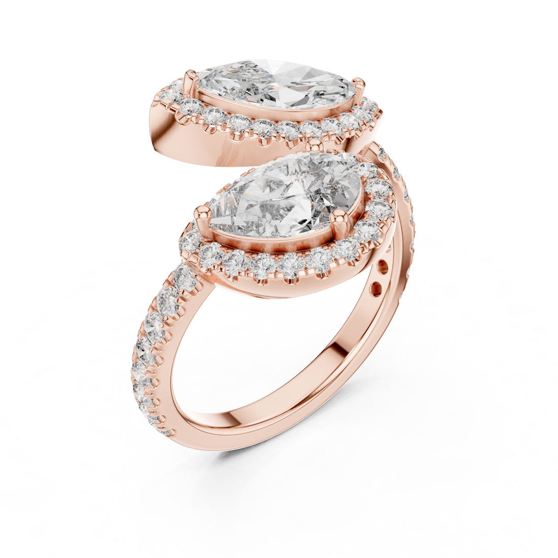 2.63 Ct. Toi et Moi Diamond Ring with Marquise and Pear Cut Diamonds (9#10007L_14) 8