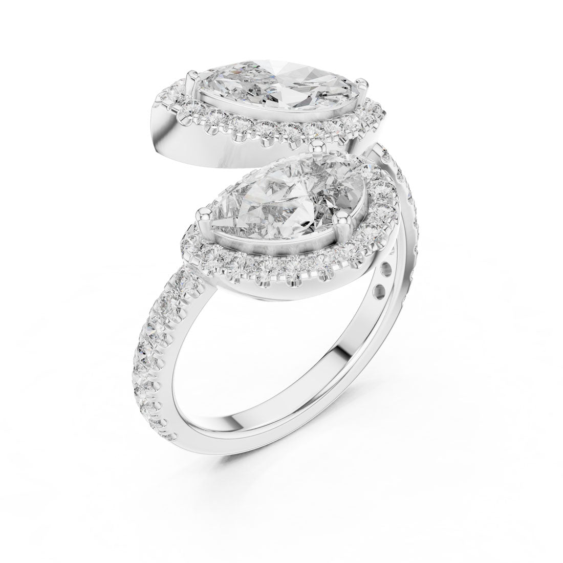 2.63 Ct. Toi et Moi Diamond Ring with Marquise and Pear Cut Diamonds (9#10007L_14) 6