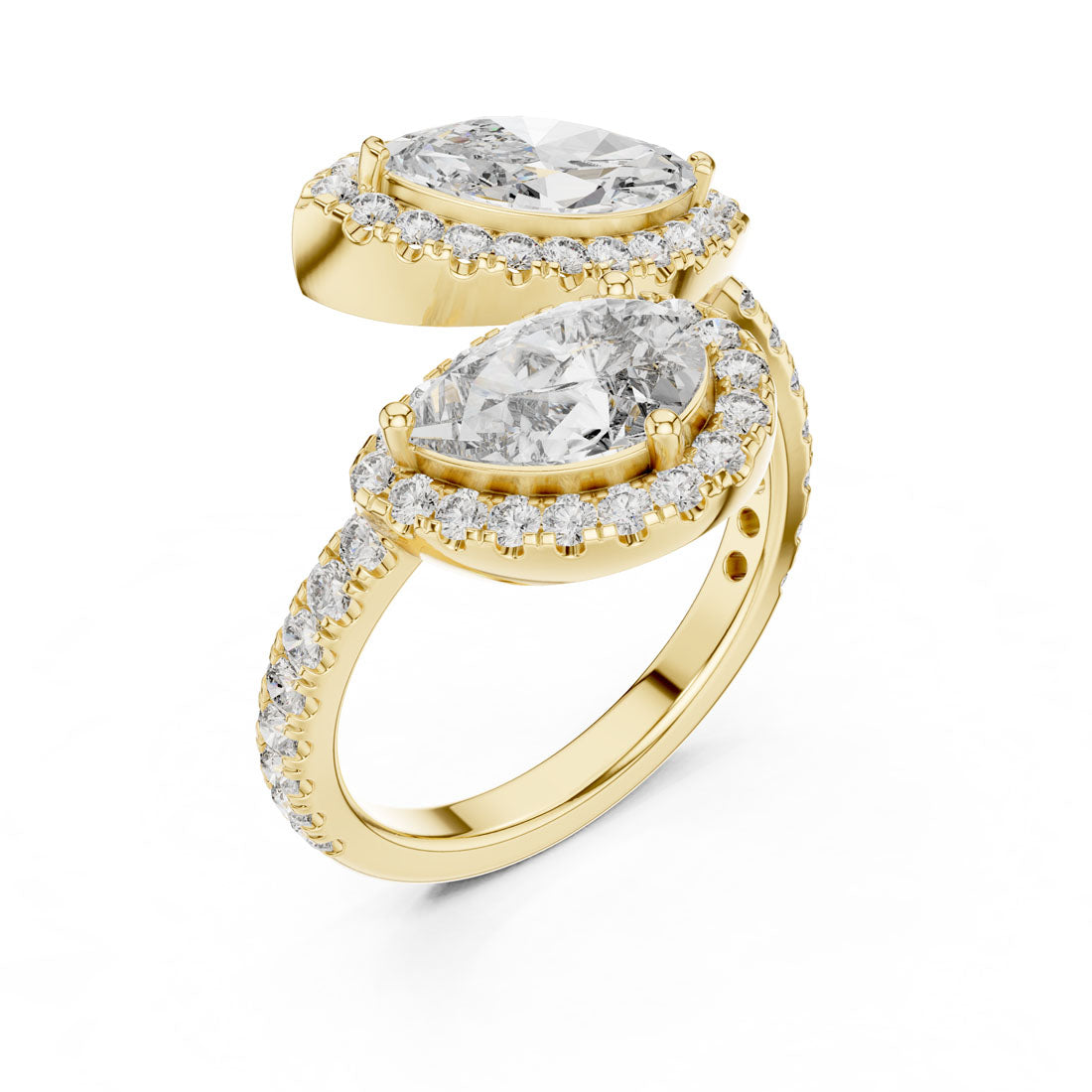 2.63 Ct. Toi et Moi Diamond Ring with Marquise and Pear Cut Diamonds (9#10007L_14)