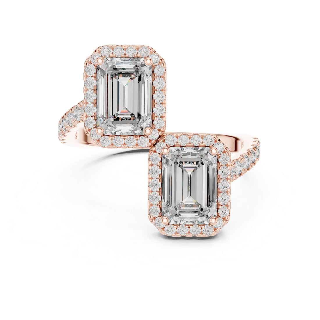 2.40 Ct. Emerald Cut Toi et Moi Diamond Ring (9#10008L_15) 7
