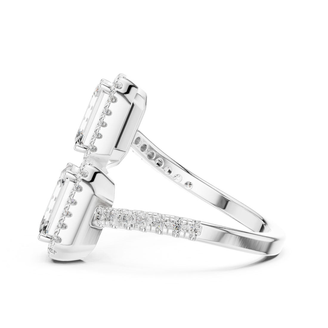 2.40 Ct. Emerald Cut Toi et Moi Diamond Ring (9#10008L_15) 12