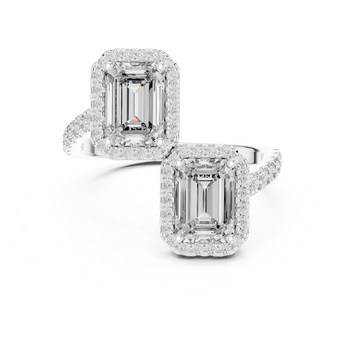 2.40 Ct. Emerald Cut Toi et Moi Diamond Ring (9#10008L_15) 5