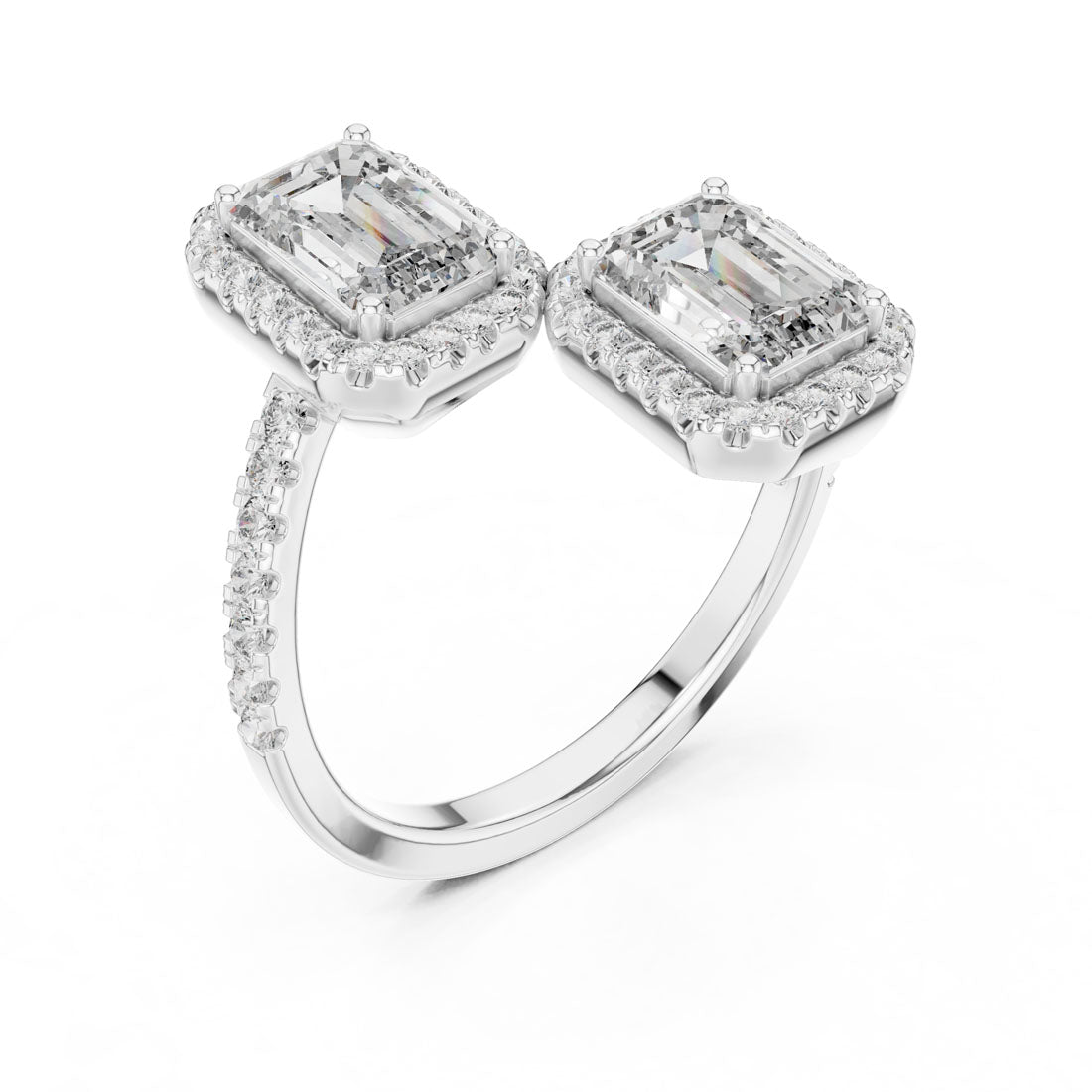 2.40 Ct. Emerald Cut Toi et Moi Diamond Ring (9#10008L_15) 6