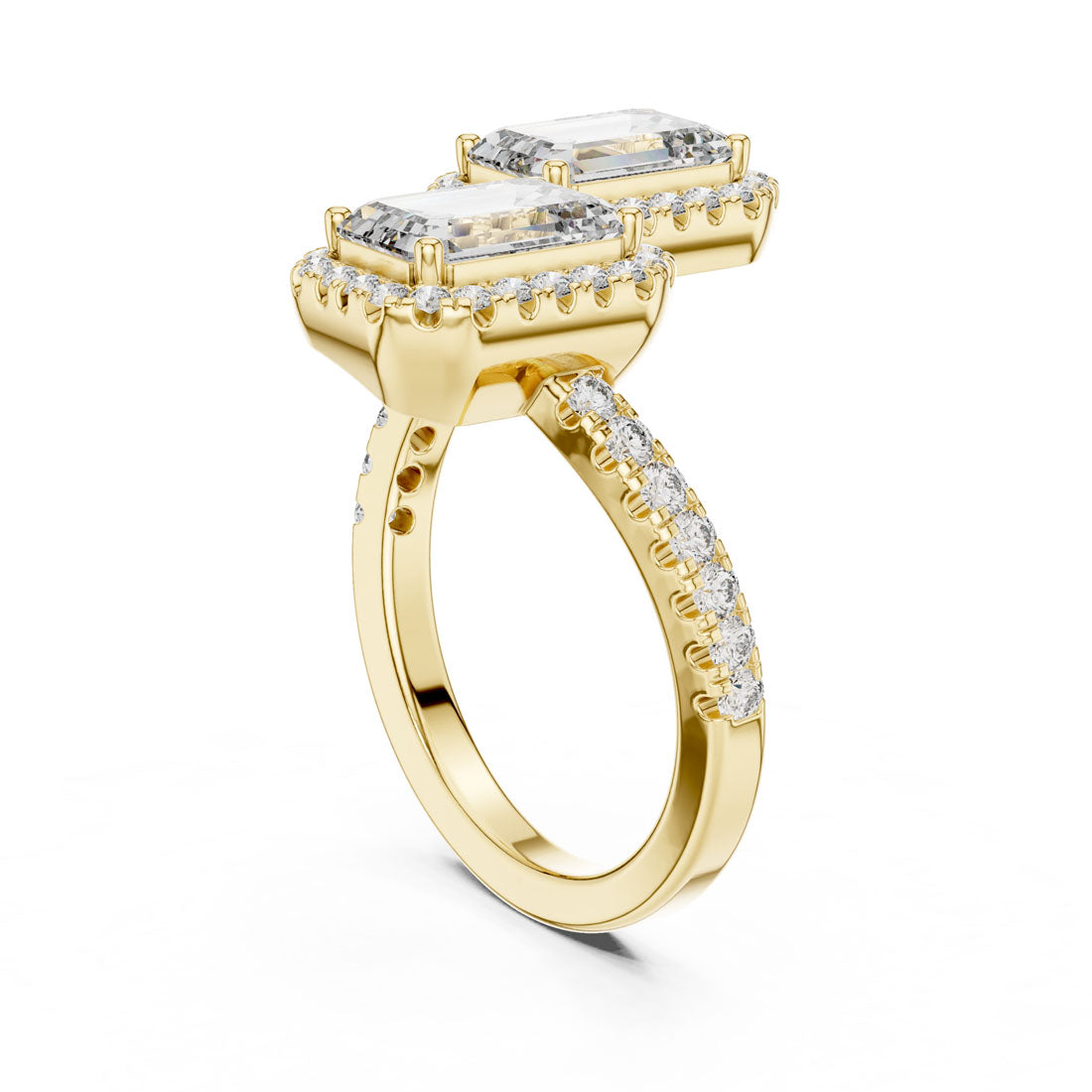 2.40 Ct. Emerald Cut Toi et Moi Diamond Ring (9#10008L_15) 3