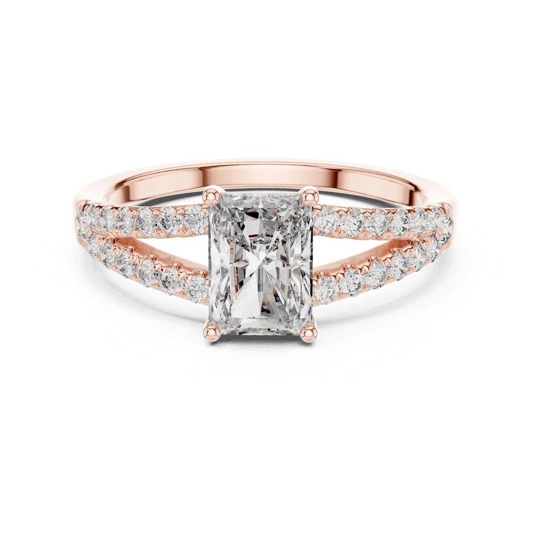 1.29 Ct. Radiant Cut Split Shank Diamond Ring (9#10009L_21) 5