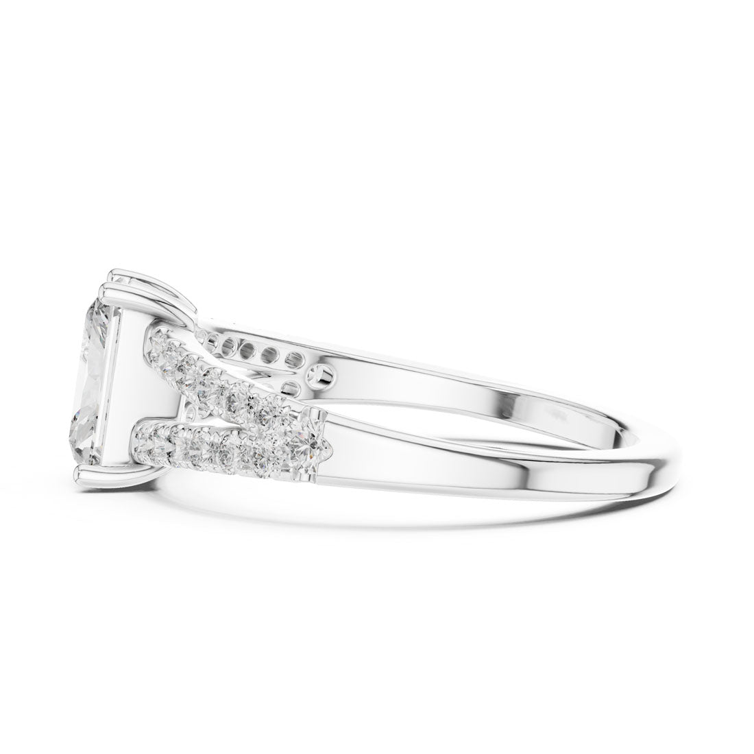 1.29 Ct. Radiant Cut Split Shank Diamond Ring (9#10009L_21) 12