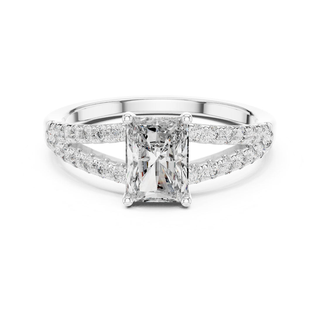 1.29 Ct. Radiant Cut Split Shank Diamond Ring (9#10009L_21) 7