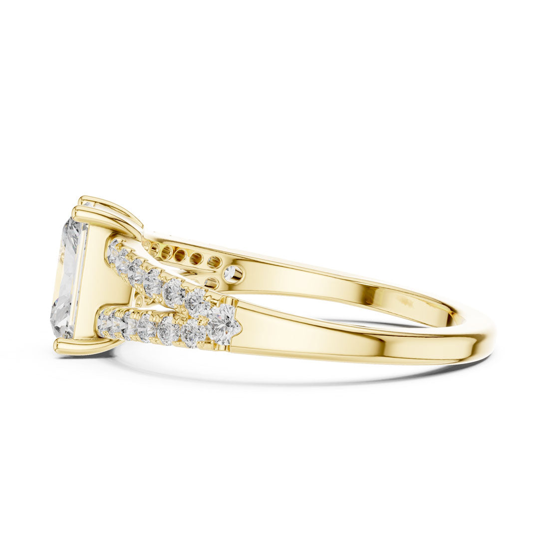 1.29 Ct. Radiant Cut Split Shank Diamond Ring (9#10009L_21) 4