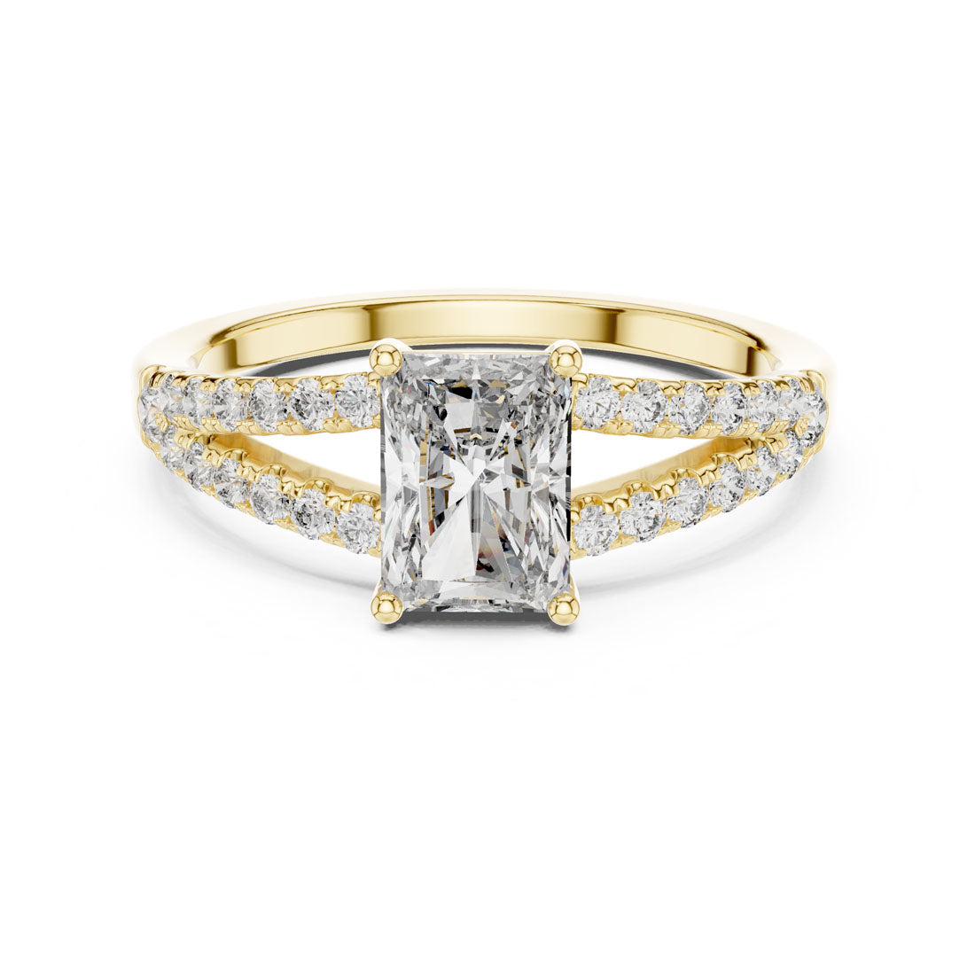 1.29 Ct. Radiant Cut Split Shank Diamond Ring (9#10009L_21)