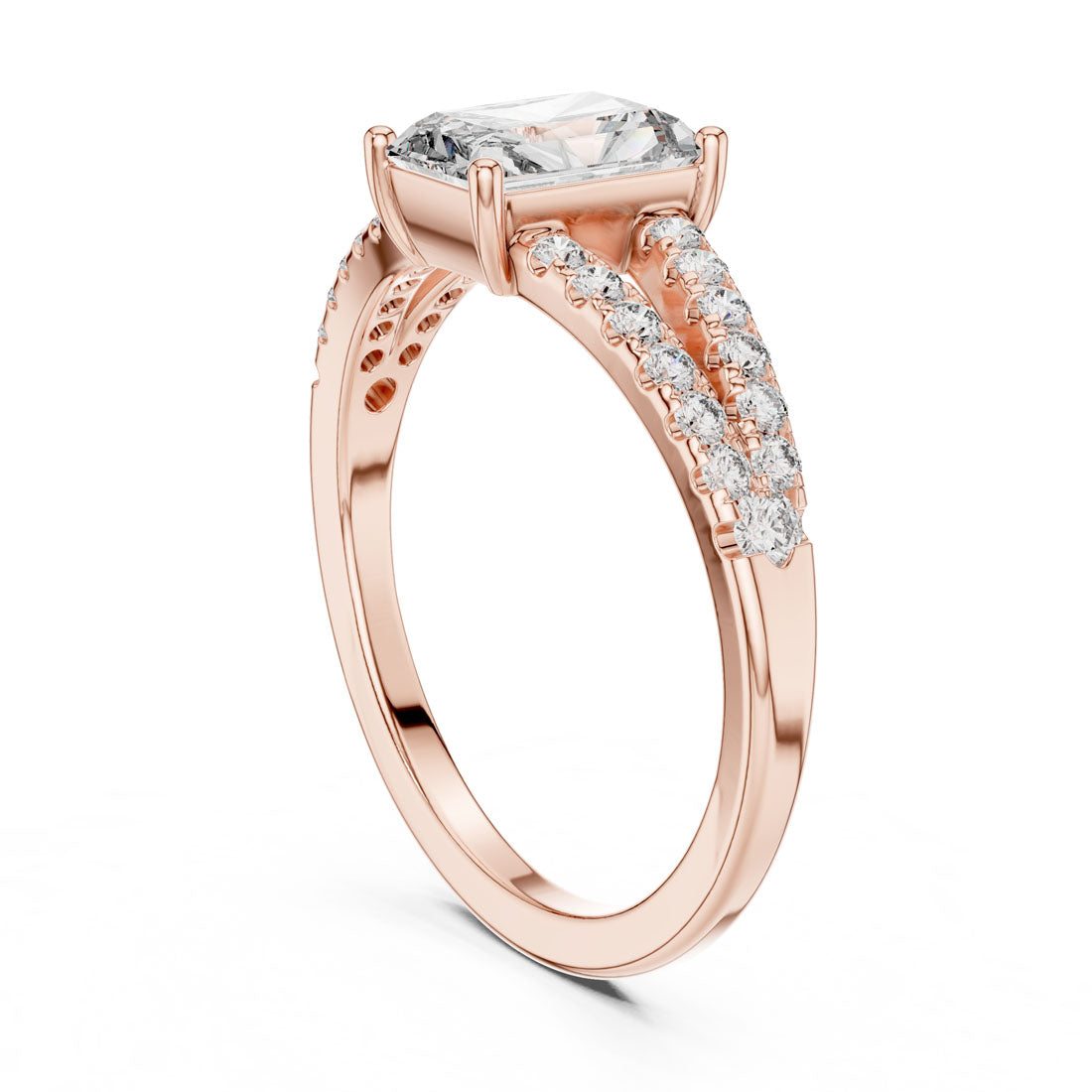 1.29 Ct. Radiant Cut Split Shank Diamond Ring (9#10009L_21) 9