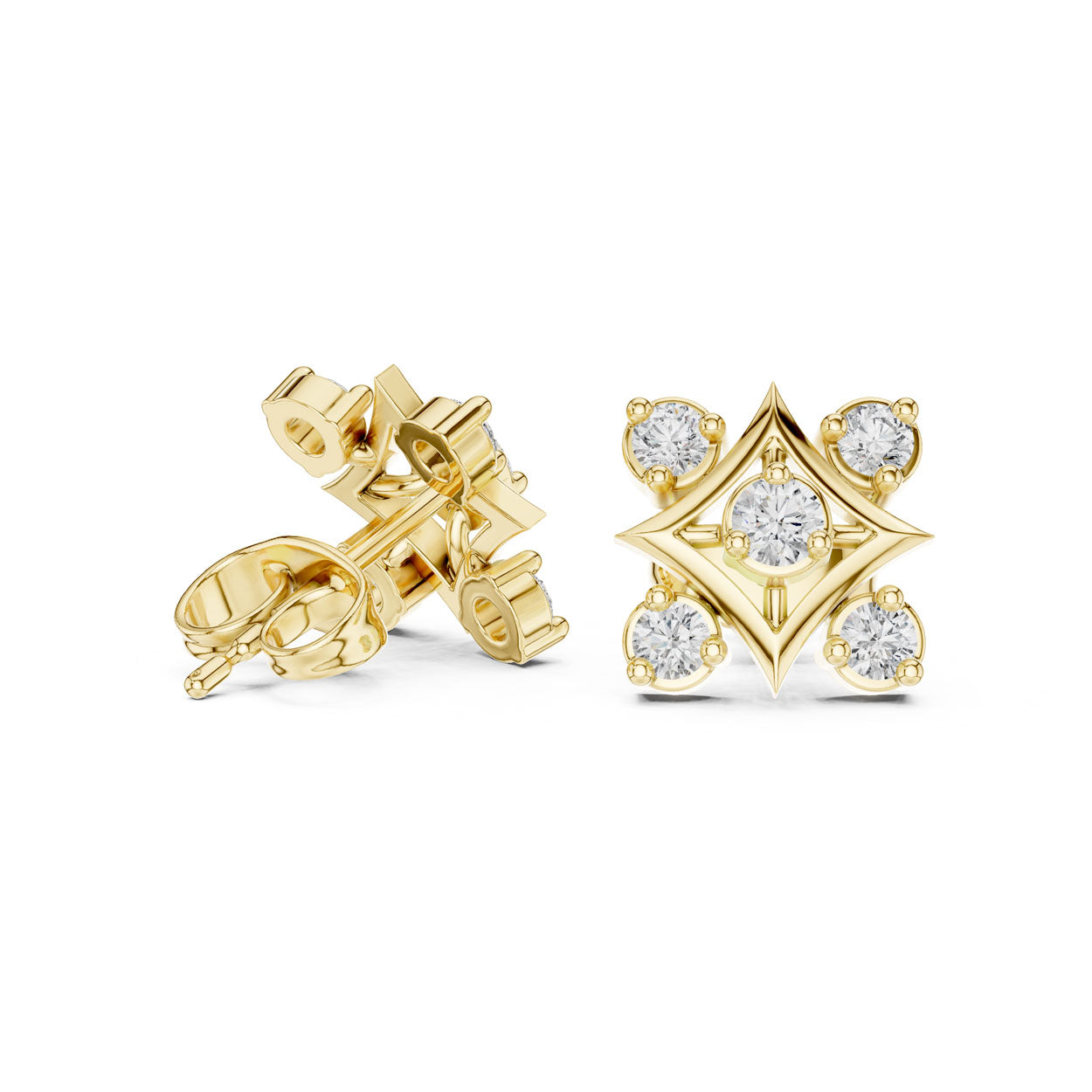 .33 Ct. Round Diamond Geometric Cluster Earrings (9#10012E) 3