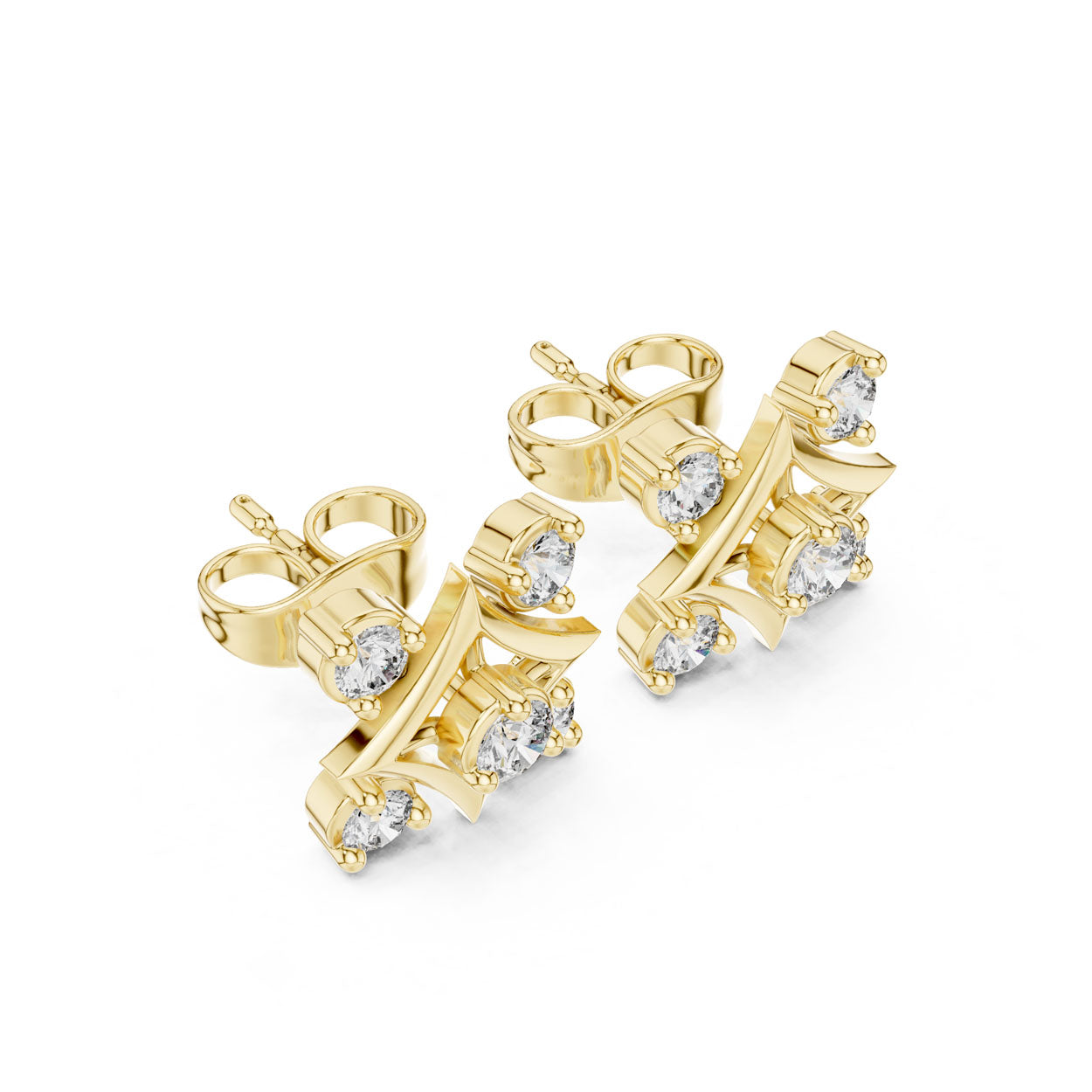.33 Ct. Round Diamond Geometric Cluster Earrings (9#10012E)