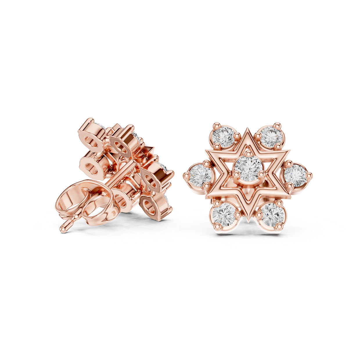 .45 Ct. Round Diamond Star Cluster Earrings (9#10014E) 10