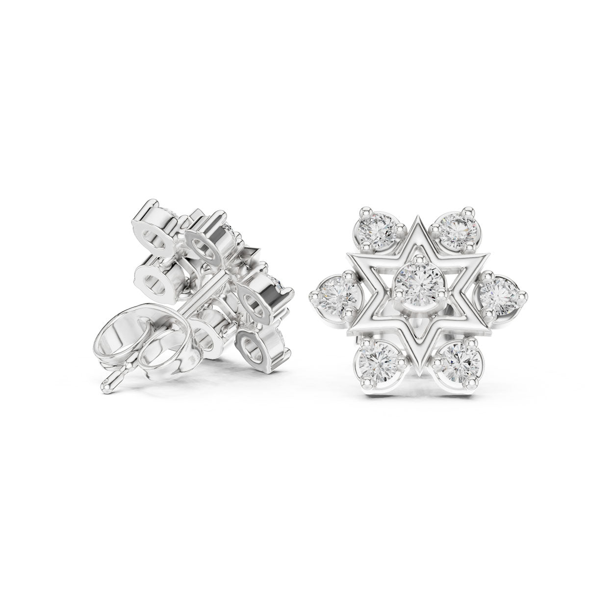 .45 Ct. Round Diamond Star Cluster Earrings (9#10014E) 9