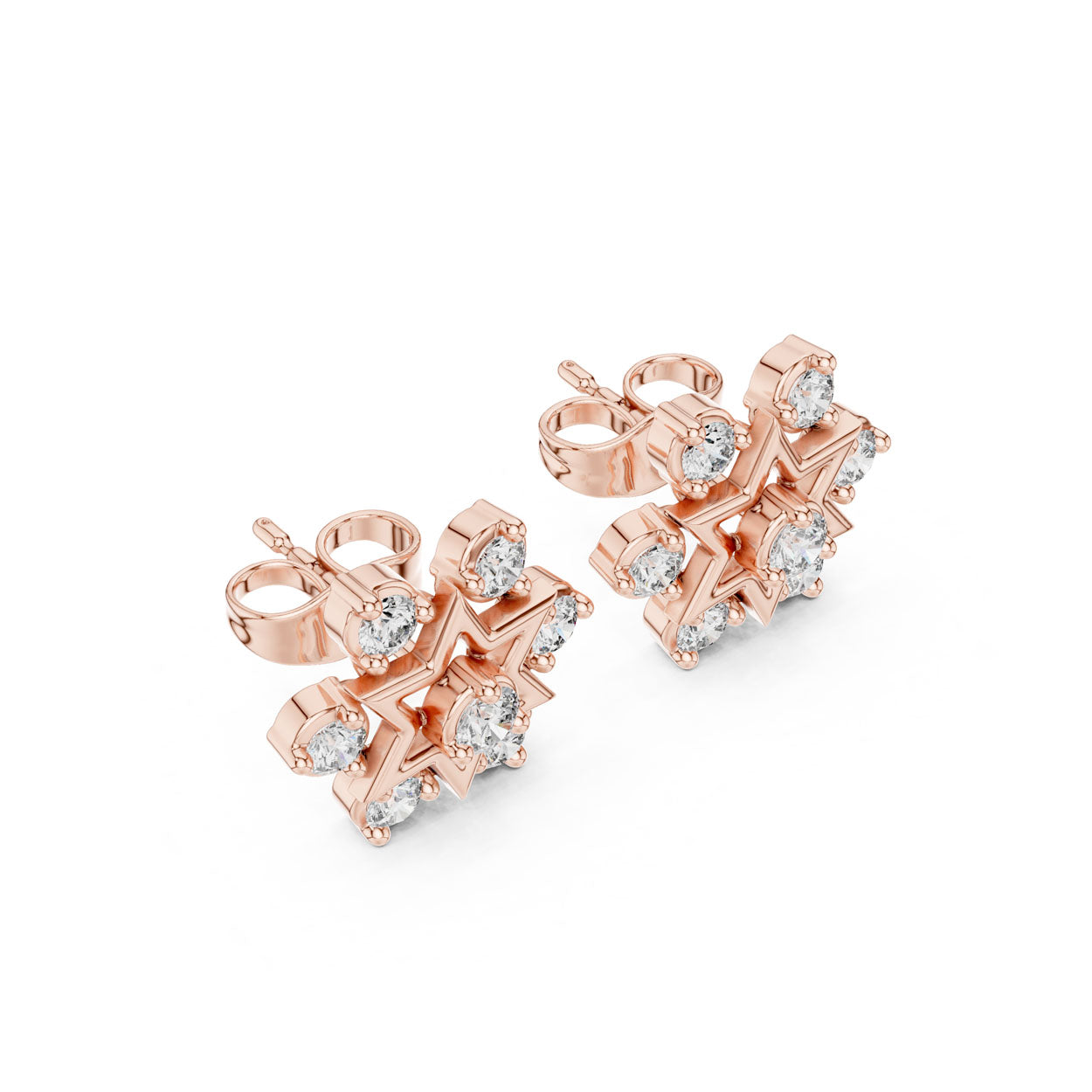 .45 Ct. Round Diamond Star Cluster Earrings (9#10014E) 6