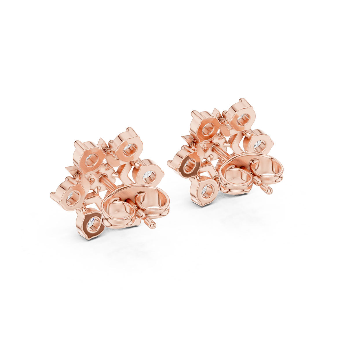 .45 Ct. Round Diamond Star Cluster Earrings (9#10014E) 12