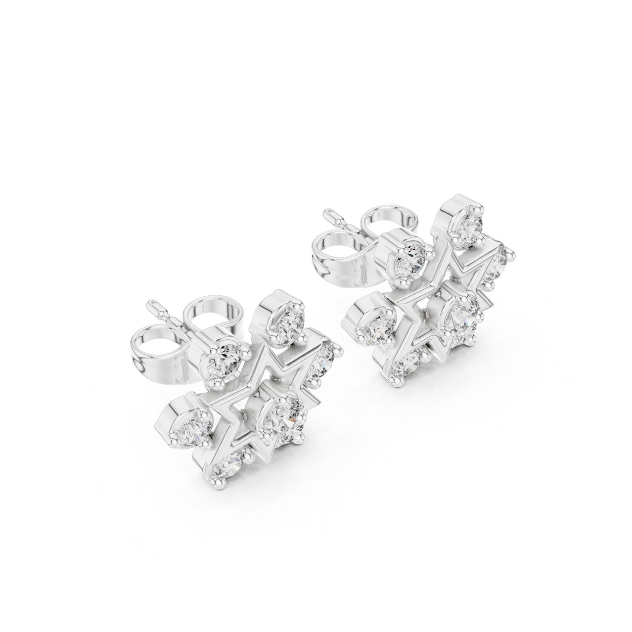 .45 Ct. Round Diamond Star Cluster Earrings (9#10014E) 8