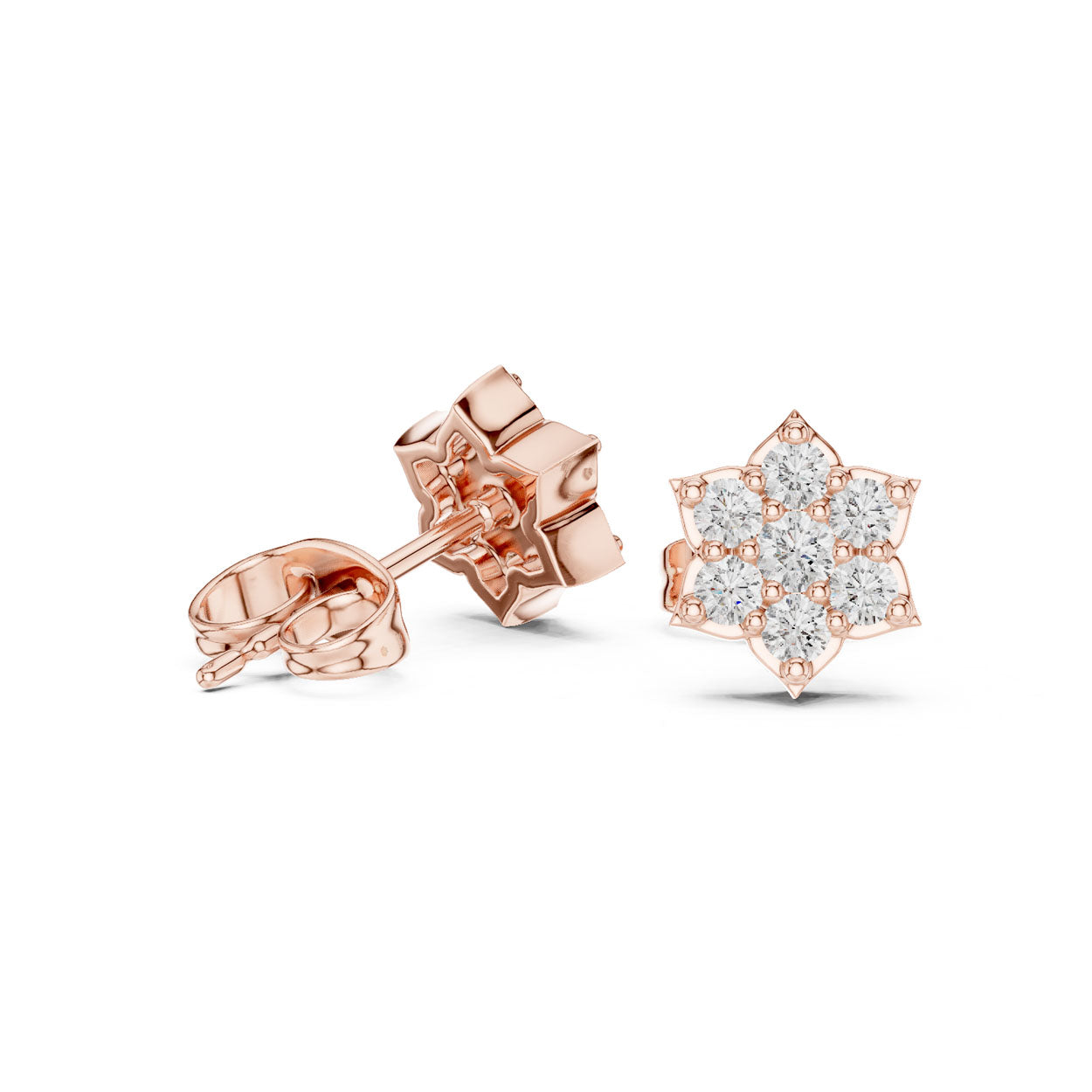 .38 Ct. Round Diamond Snowflake Earrings (9#10035E) 10